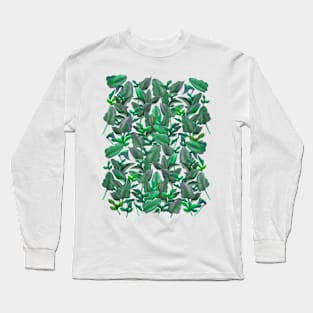 Tropical plants pattern Long Sleeve T-Shirt